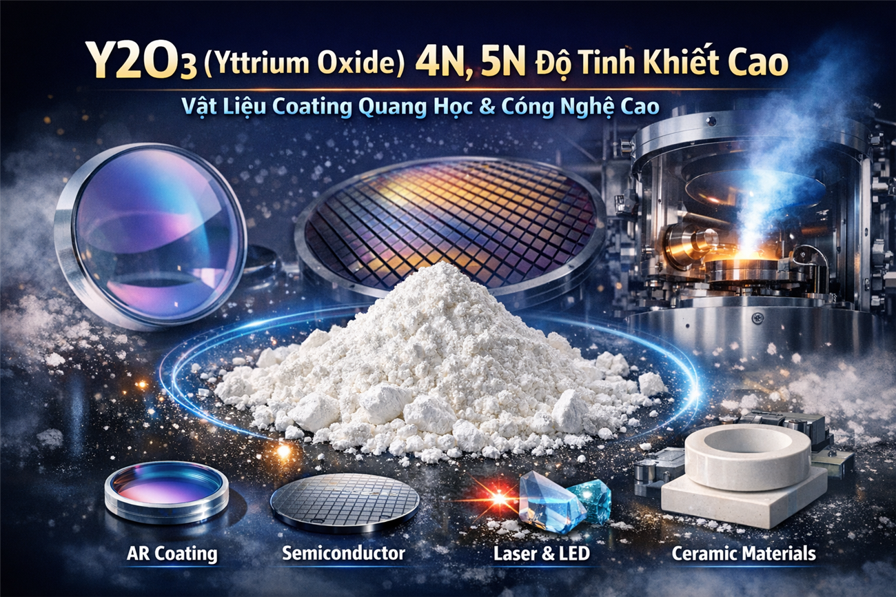 Y2O3 Độ Tinh Khiết Cao 4N 5N – Ứng Dụng Trong Coating Quang Học