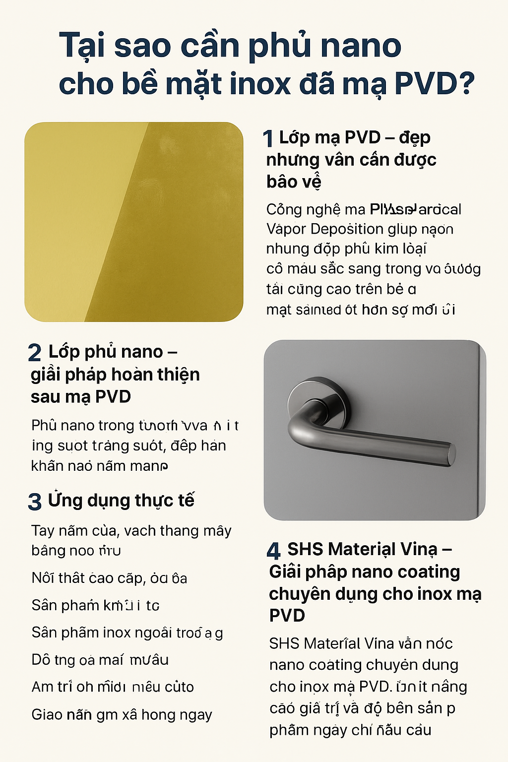Tại sao cần phủ nano cho bề mặt inox đã mạ PVD?