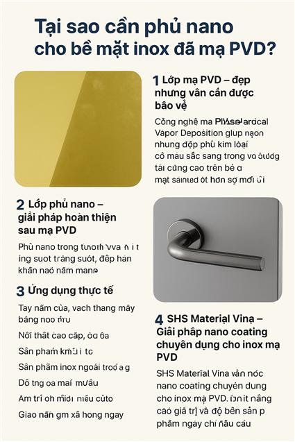Tại sao cần phủ nano cho bề mặt inox đã mạ PVD?