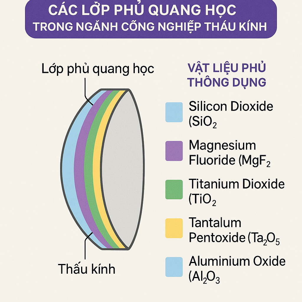 Các Lớp Phủ Quang Học Trong Ngành Công Nghiệp Thấu Kính Và Vật Liệu Phủ Thông Dụng