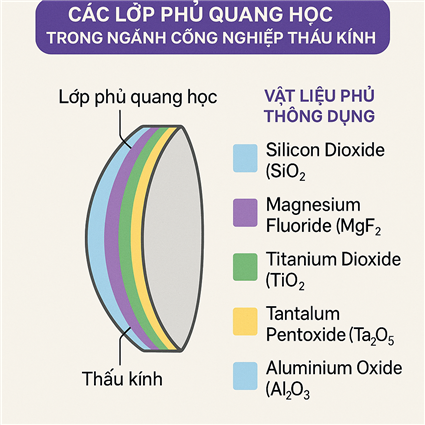 Các Lớp Phủ Quang Học Trong Ngành Công Nghiệp Thấu Kính Và Vật Liệu Phủ Thông Dụng